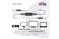 Club3D Repeater DisplayPort 1.4 > DisplayPort 1.4 akt. Bu/Bu retail