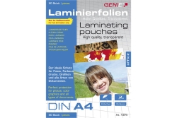 GENIE Laminiertaschen 50 A4 - Folien 125 Mic.