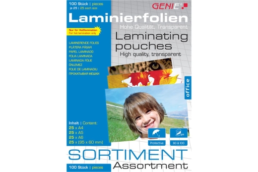 GENIE Laminiertaschen 100 Sortimentspack - Folien