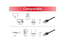 Equip Patchkabel Cat6A SlimFlex F/FTP 0.25m schw.LSZH 2xRJ45 Polybeutel