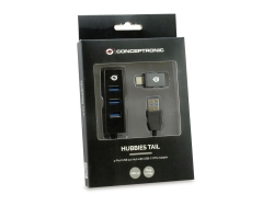 CONCEPTRONIC 4-Port Hub USB-A3.0/-C Adap.->4xA3.0...