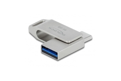 DELOCK USB 3.2 Gen1 USB-C+Typ-A Speicherstick 64 GB - Metall