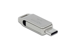 DELOCK USB 3.2 Gen1 USB-C+Typ-A Speicherstick 64 GB - Metall