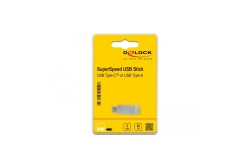 DELOCK USB 3.2 Gen1 USB-C+Typ-A Speicherstick 64 GB - Metall
