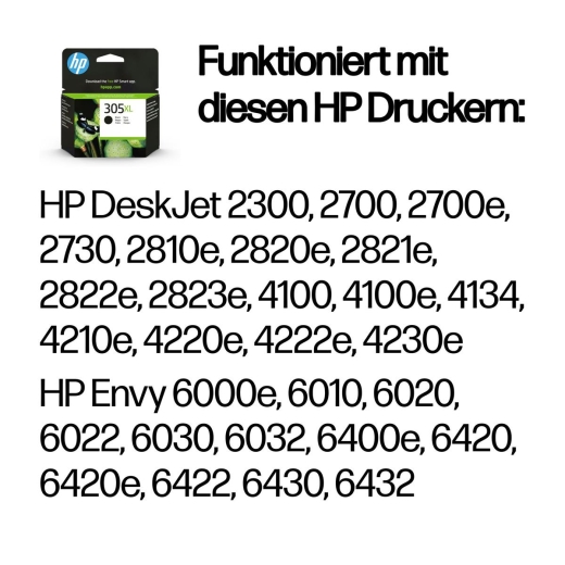 HP 305XL Schwarz Tintenpatrone 6,45ml