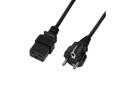 Logilink Power Cord, CEE 7/7-IEC C19, black, 1,80m