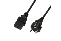 Logilink Power Cord, CEE 7/7-IEC C19, black, 1,80m
