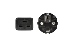 Logilink Power Cord, CEE 7/7-IEC C19, black, 1,80m