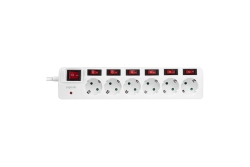 Logilink Steckdosenleiste 6-fach,6xCEE 7/3,m. 7Schalter,weiß