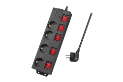 Logilink Steckdosenleiste 4-fach,4xCEE 7/3,m. 5Schalter,schw