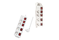 Logilink Steckdosenleiste 4-fach,4xCEE 7/3,m. 5Schalter,weiß