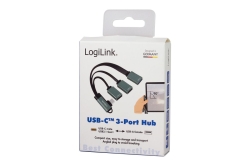 Logilink USB-HUB 3-Port,2xUSB2.0AF + 1xUSB3.0AF,gewink.Steck