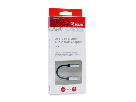 Equip Adapter USB-C-> 4-Pin 3.5mm St/Bu DAC 0.15m schwarz