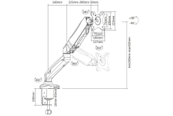 Equip Tischhalterung 17-32/1TFT 180° Gasfeder 9Kg schwarz retail