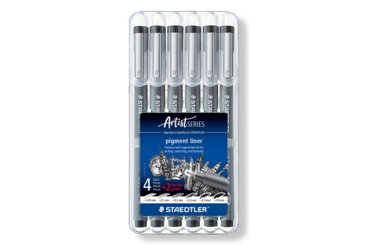 STAEDTLER pigment liner schwarz 6ST Box