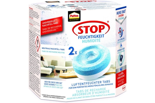 Pattex Luftentfeuchter Nachfüll Tabs für Aero 360 2x450g
