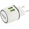 Schwaiger Ladegerät 230V 2x USB 2.0 A Weiß/Grün