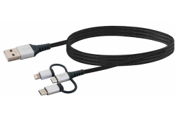 Schwaiger Ladekabel USB 2.0 A > 3-in-1 1,5m...