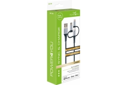 Schwaiger Ladekabel USB 2.0 A > 3-in-1 1,5m Schwarz/Silber