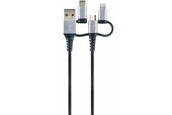 Schwaiger Ladekabel USB 2.0 A > 3-in-1 1,5m Schwarz/Silber