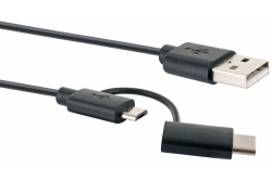 Schwaiger USB-Kabel 3.1 C auf 2.0 Micro B 1m geschirmt