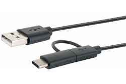 Schwaiger USB-Kabel 3.1 C auf 2.0 Micro B 1m geschirmt