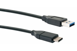 Schwaiger USB-Kabel 3.1 St. C auf 3.0 TypA 1,00m Schwarz