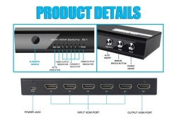 Equip Switch HDMI2.0 5-In/1-Out +Fernbed. 4K/60Hz 18Gbps