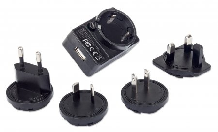 MANHATTAN USB-Ladegerät und Reiseadapter Europa, UK, USA