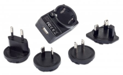 MANHATTAN USB-Ladegerät und Reiseadapter Europa, UK,...
