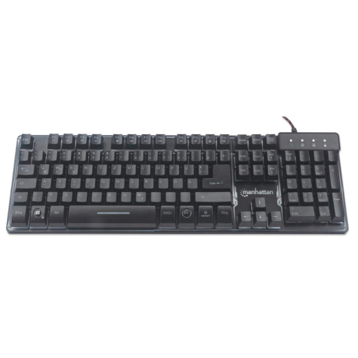 MANHATTAN USB-Gaming-Tastatur mit LEDs und Metallunterseite