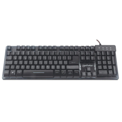 MANHATTAN USB-Gaming-Tastatur mit LEDs und Metallunterseite