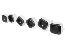 DIGITUS Steckdosenleiste 4x + 2USB, Schalter, Flexibel 1,6m