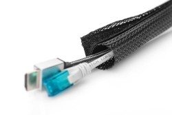 DIGITUS Flexibler Kabelschlauch mit Klettverschluss 2m schwa