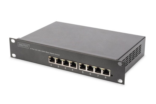 DIGITUS Switch 8-Port Gigabit 10 80W PoE Managed schwarz