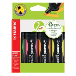 Umweltfreundlicher Textmarker - GREEN BOSS - 4er Pack -...
