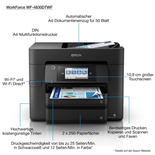 EPSON WorkForce Pro WF-4830DTWF 4-in-1 Tinten-Multi