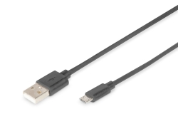 DIGITUS USB 2.0 Anschlusskabel Typ A -mikro B St/St 1.0m sw