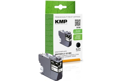 KMP Patrone Brother LC-3213BK black 400 S. B100 remanufact.