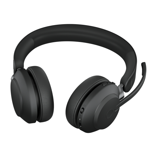 Jabra Headset Evolve2 65 UC Duo, inkl. Link 380a & Ladestat.