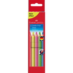 Buntstift Jumbo GRIP Neon - 5 Farben sortiert, Kartonetui