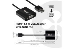 Club3D Adapter HDMI 1.4 > VGA (mit Audio) St/Bu retail