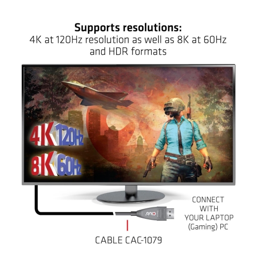 Club3D DisplayPort-Kabel 1.4 aktiv optisch 20m 4K120Hz St/St retail
