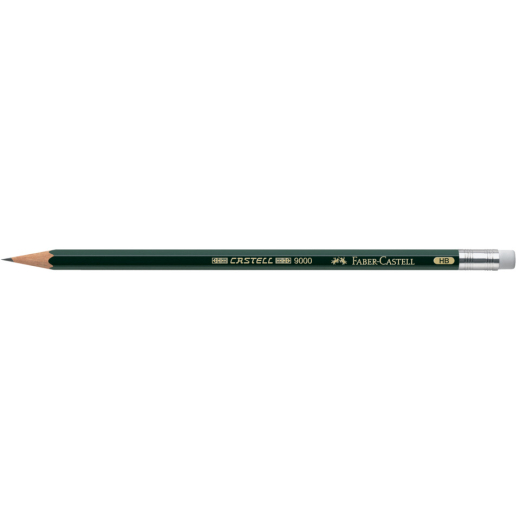 Bleistift CASTELL® 9000 mit Radierer HB, Schaftfarbe: dunkelgrün