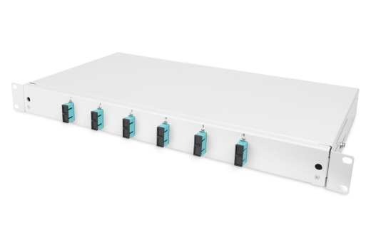 DIGITUS LWL Spleißbox 1HE bestückt 6x SC DX OM3 grau
