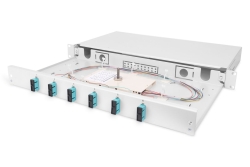 DIGITUS LWL Spleißbox 1HE bestückt 6x SC DX OM3 grau