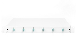 DIGITUS LWL Spleißbox 1HE bestückt 6x LC DX OM3 grau
