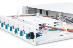 DIGUTUS LWL Spleißbox 1HE bestückt 12x LC DX OS2 grau