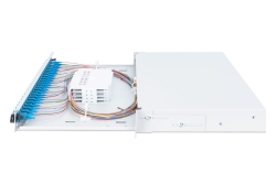 DIGITUS LWL Spleißbox 1HE bestückt 24x LC DX OS2 grau