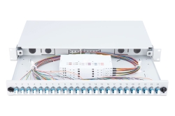 DIGITUS LWL Spleißbox 1HE bestückt 24x LC DX OS2 grau